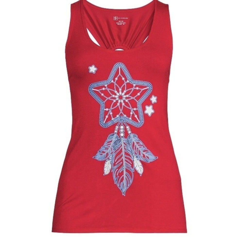 No Boundaries Juniors O Ring Back Tank Top Small 3-5 Red New with Tags Feathers